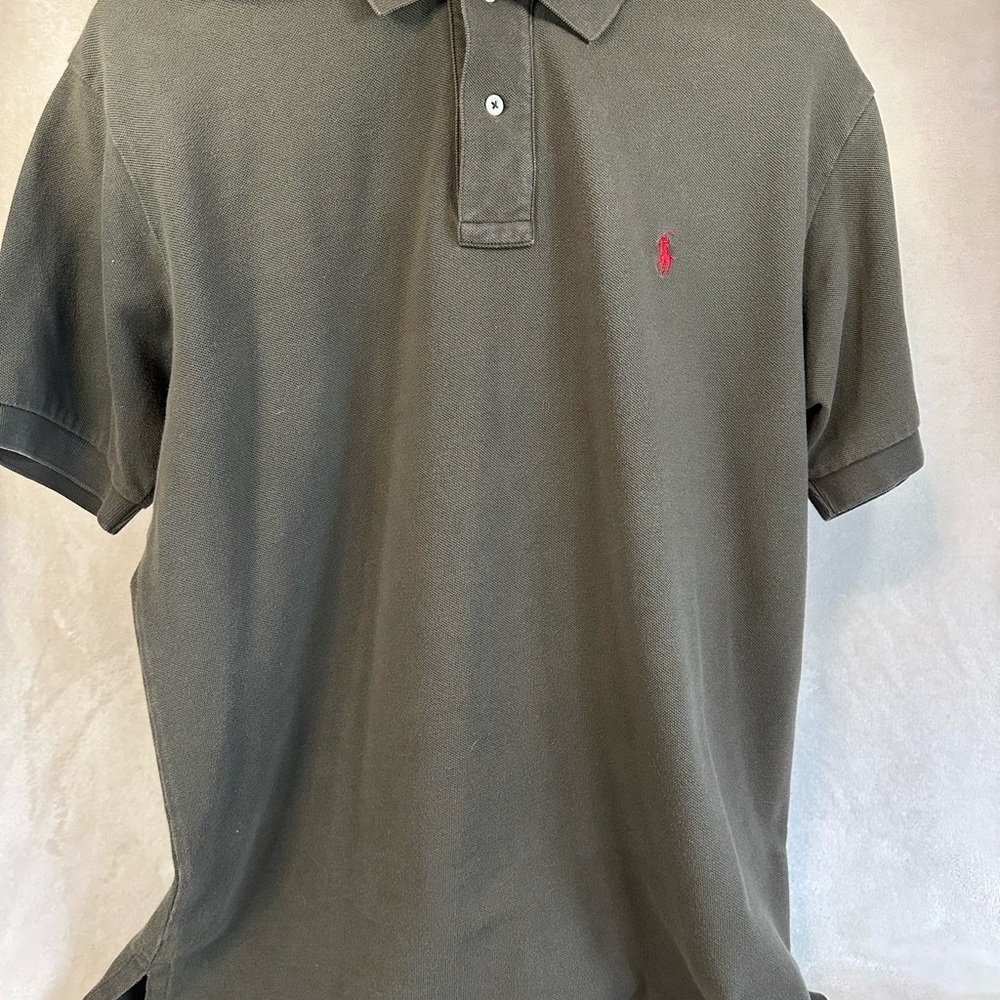 Polo by Ralph Lauren Men's Olive Green Polo Shirt. Size MED